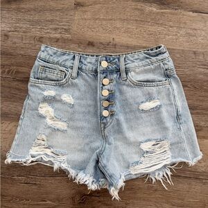 Altar’d State Distressed Denim Shorts - Light Blue
